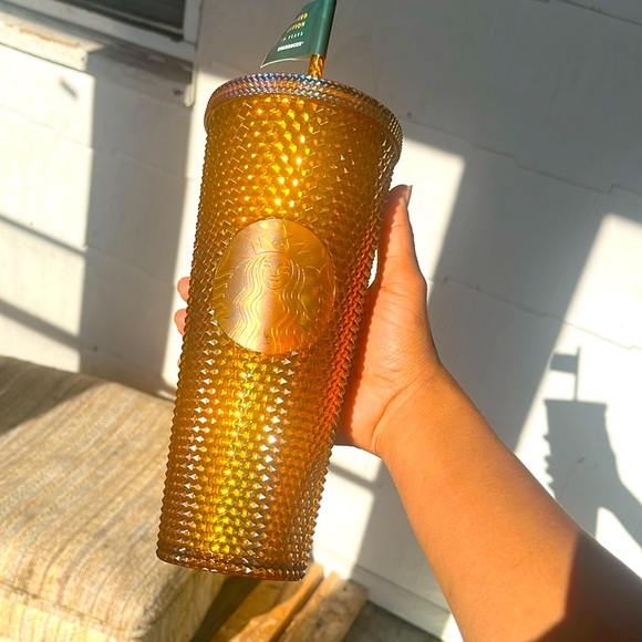 Starbucks Gold 50 Year Anniversary Limited Edition Cold Cup - Picture 1 of 6